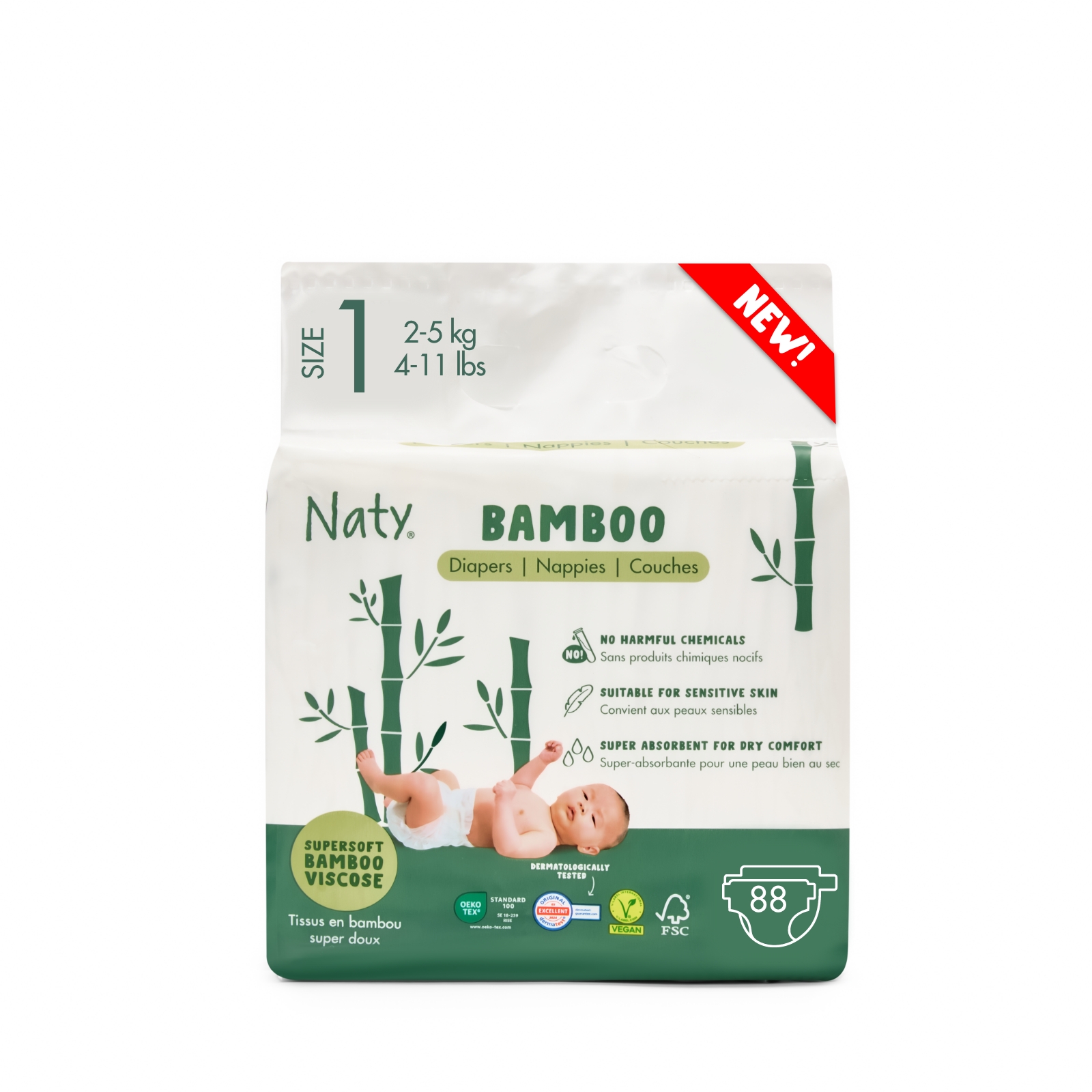 Bamboo Viscose Diaper Subscription (Size 1), , large, Eco by Naty